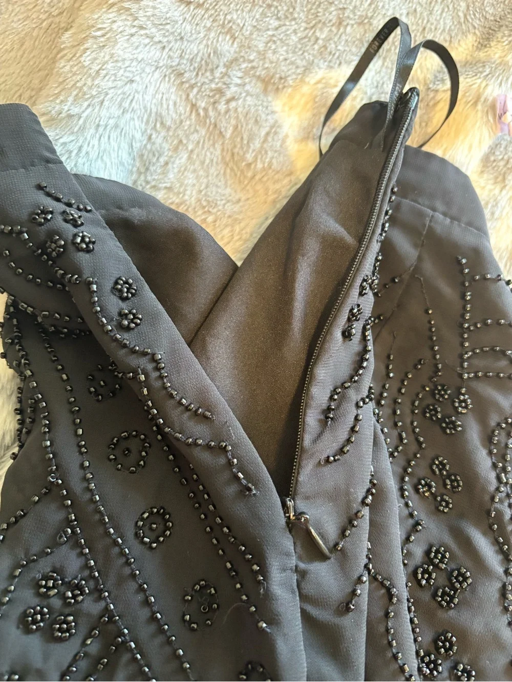Forever 21 Black Beaded Mini Skirt